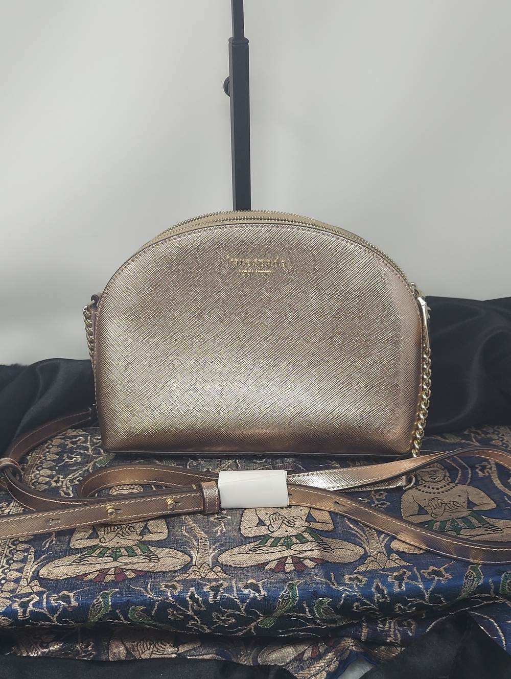 kate spade Spencer Rose Gold Metallic Dome Crossbody Purse